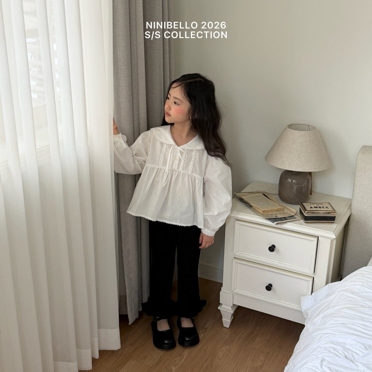 B641【即納】jamjam frill bootcut pants