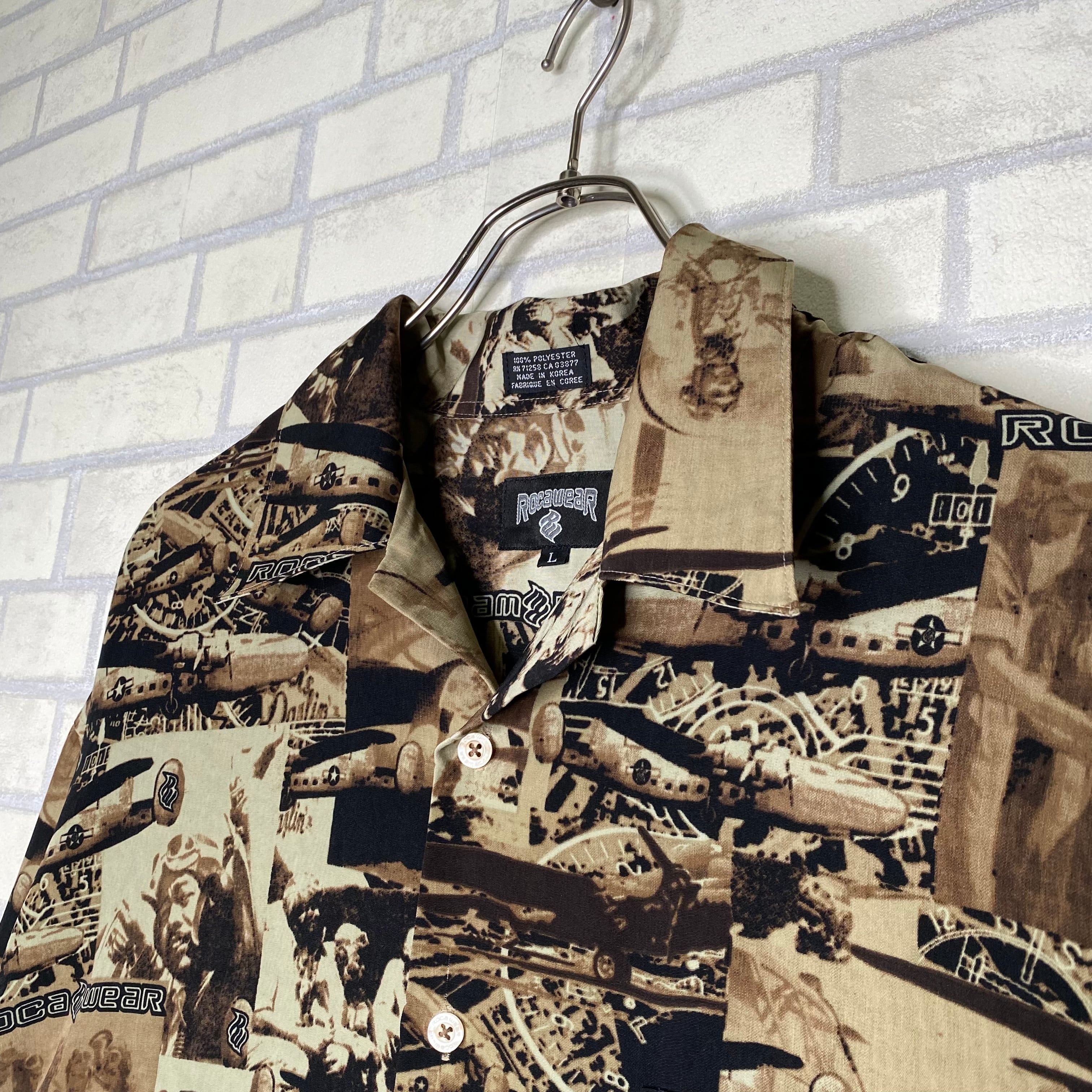 Rocawear 半袖シャツ L（XL相当）総柄 ポリエステル100% | 古着屋OLDGREEN