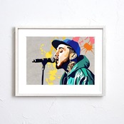 Mac Miller｜伝説のアーティストをオマージュした追悼アートポスター｜モダン空間に映える唯一無二のデザイン｜日本製A4ポスター
