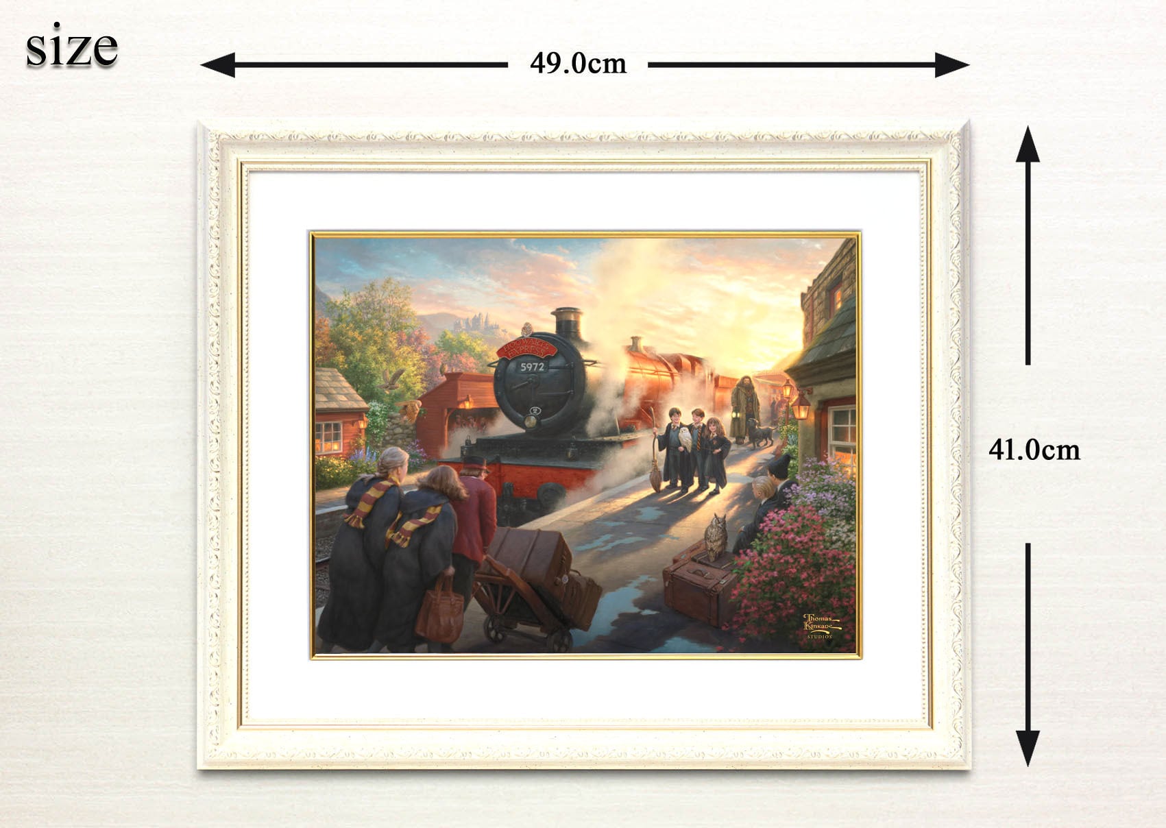 トーマス キンケード スタジオ「ハリー・ポッター/ホグワーツ特急」額縁 作品証明書 展示用フック付き アートプリントポスター
