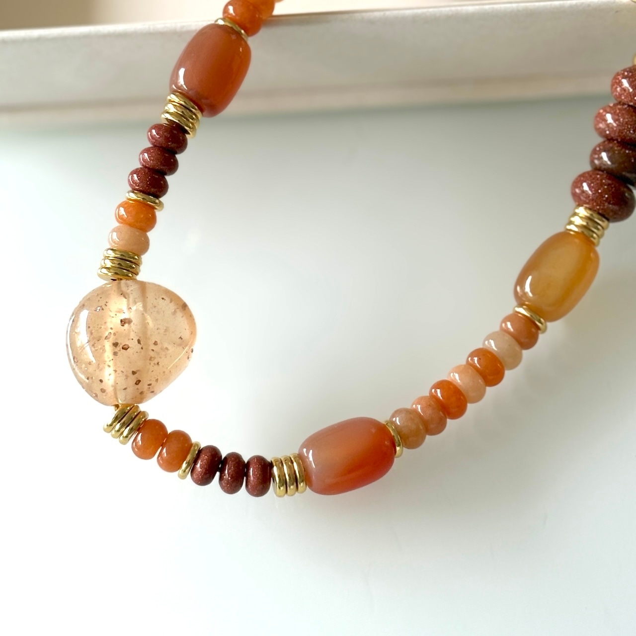 【Meha Marron メア・マロン 】40cm ラコックフランセーズ フランス製 ハンドメイド スマホストラップ ネックレス La Coque Francaise