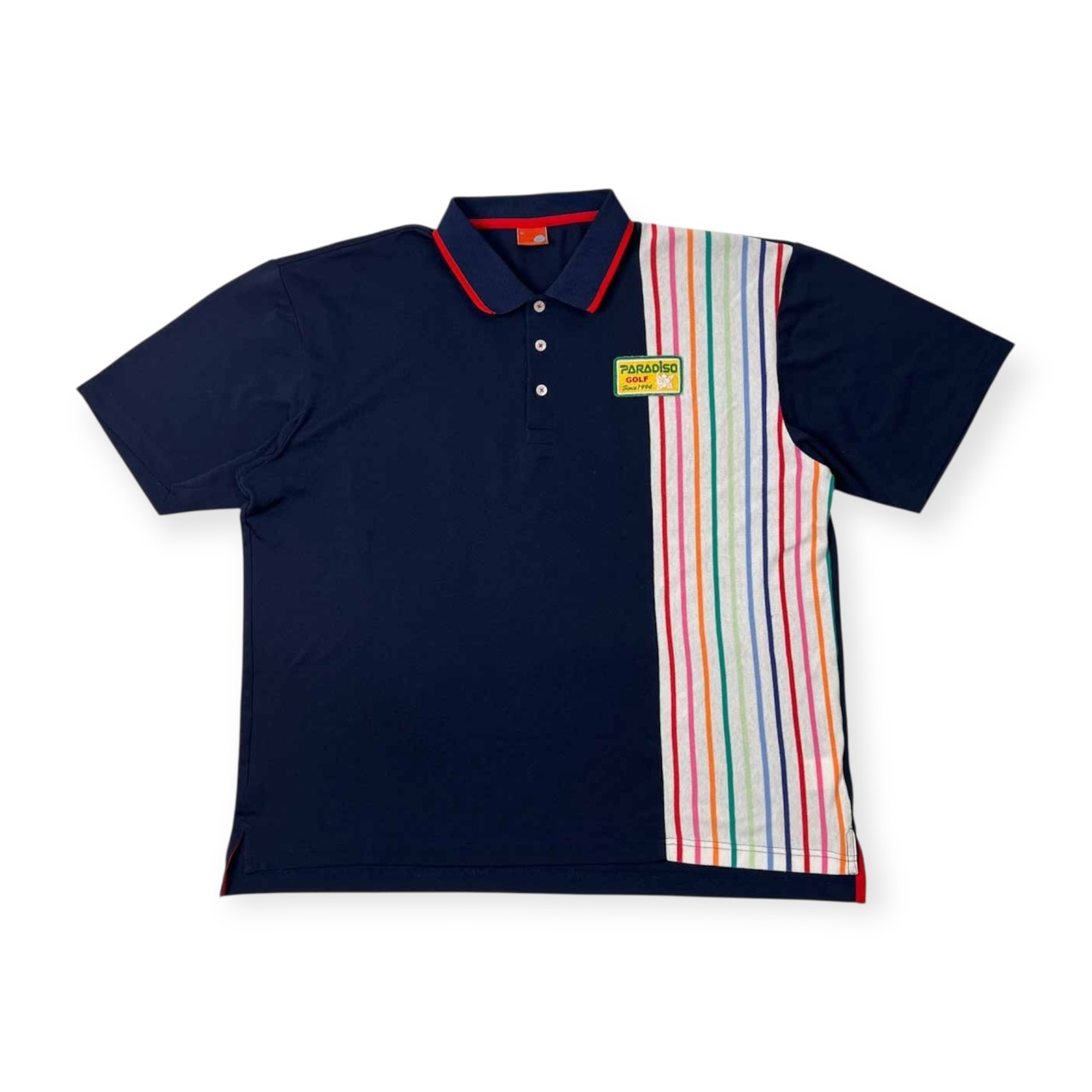 大きいサイズ PARADISO パラディーゾ ワッペン付き 半袖 ドライ ポロシャツ サイズ 3L /メンズ/ネイビー/ゴルフ
