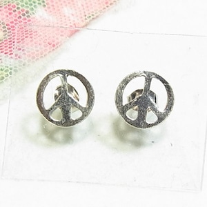 シルバー925製、ピースマークのピアス  アクセサリーのセール通販　11273S