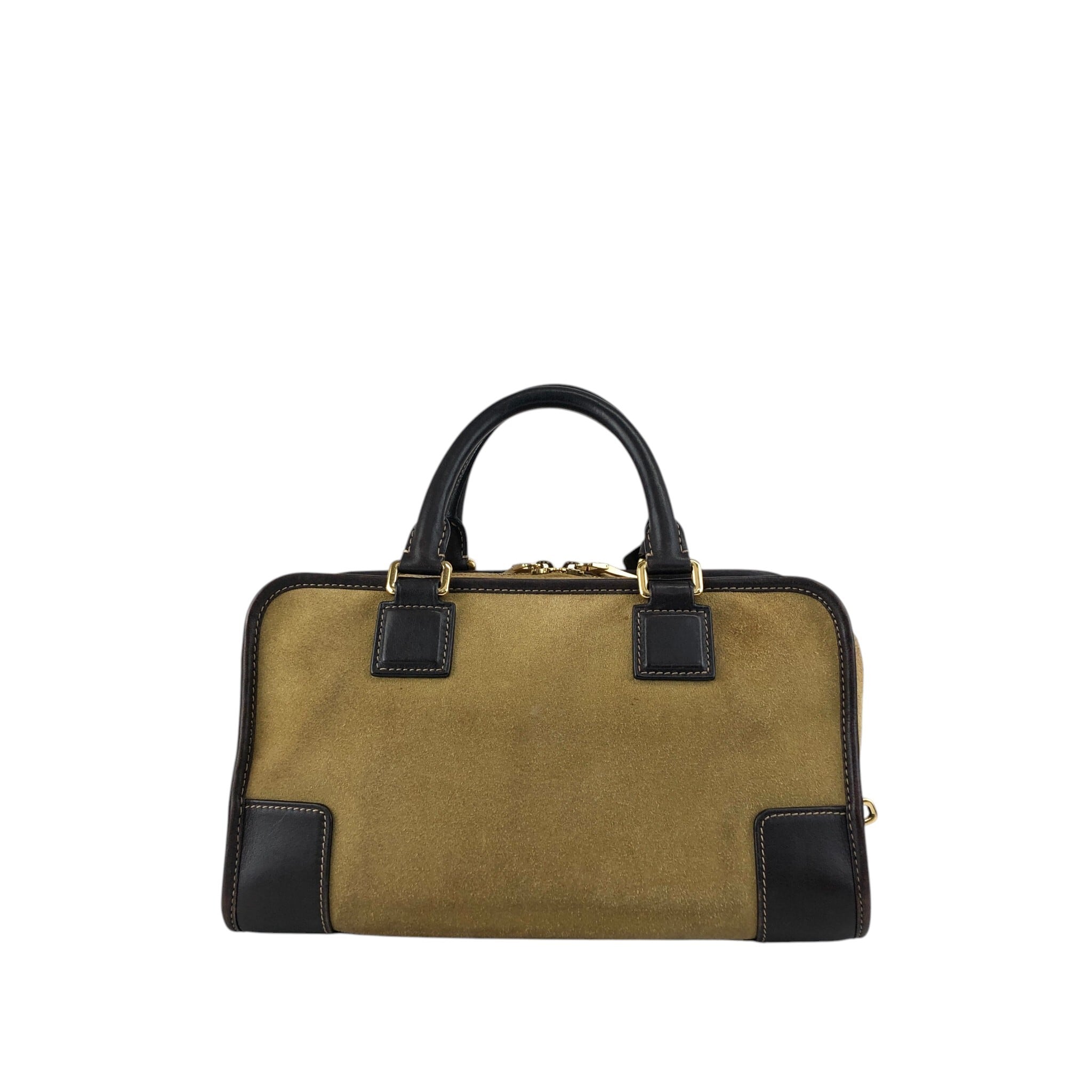 LOEWE ロエベ アマソナ28 ハンドバッグ ベージュ アナグラム スエード
