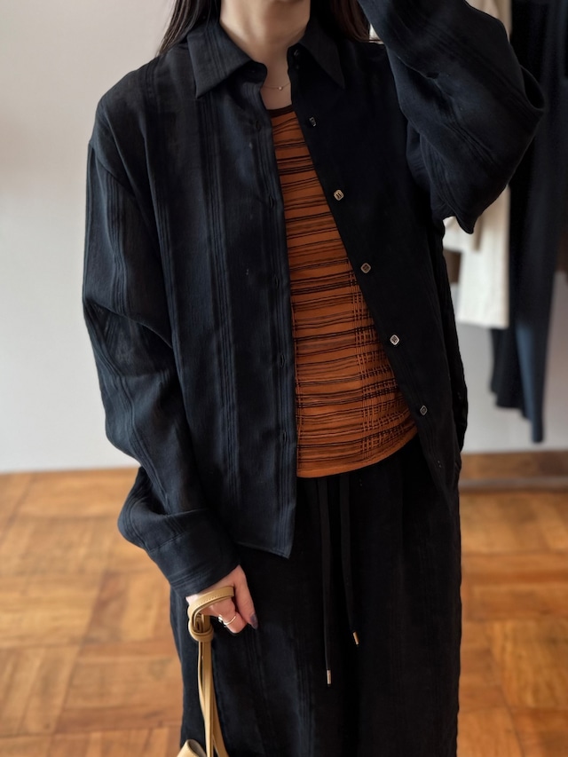 jonnlynx/JL226-SH1085 striped jong sleeve shirt(BLACK)