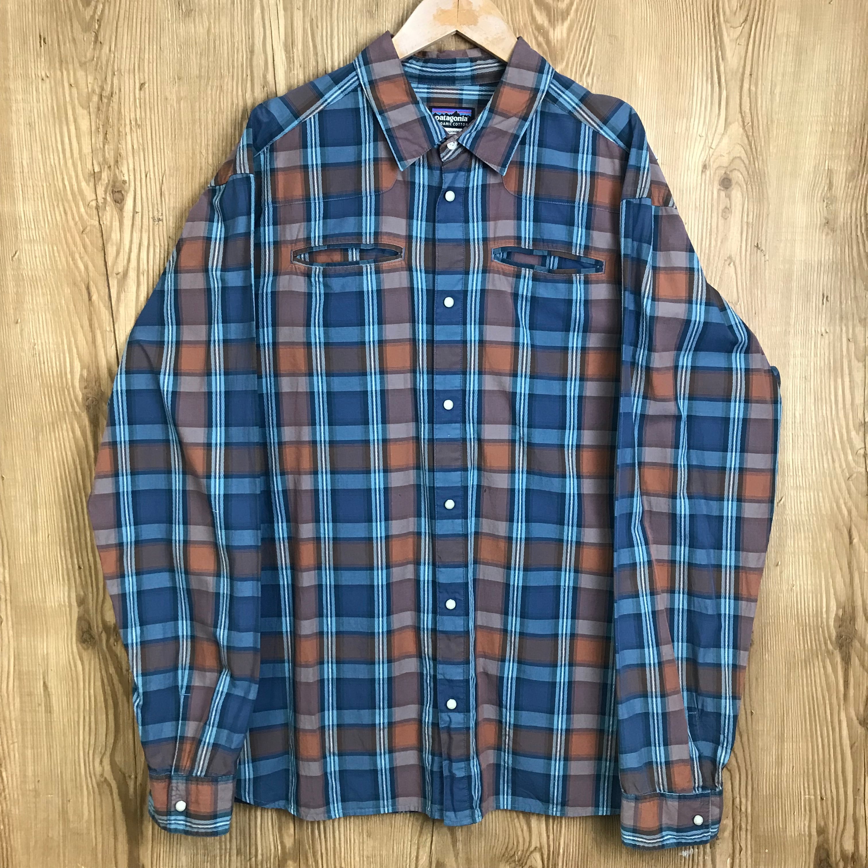 ☆Patagonia パタゴニア チェック柄 ウエスタン 長袖シャツ ロング