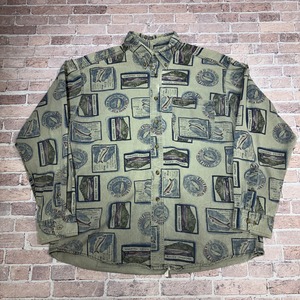 ⓀWOOL RICH OVER PATTERN B.D SHIRT USA