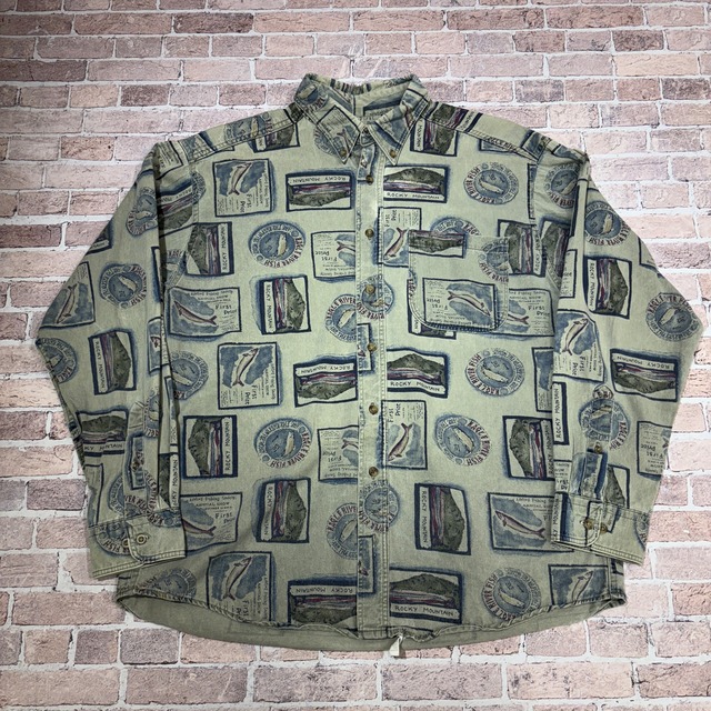 ⓀWOOL RICH OVER PATTERN B.D SHIRT USA
