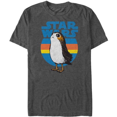 スター・ウォーズ Tシャツ Star Wars The Last Jedi Retro Porg Charcoal Heather