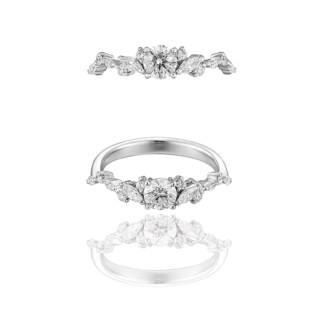 Tiara Ring / Pt900 3EX H&C Diamond