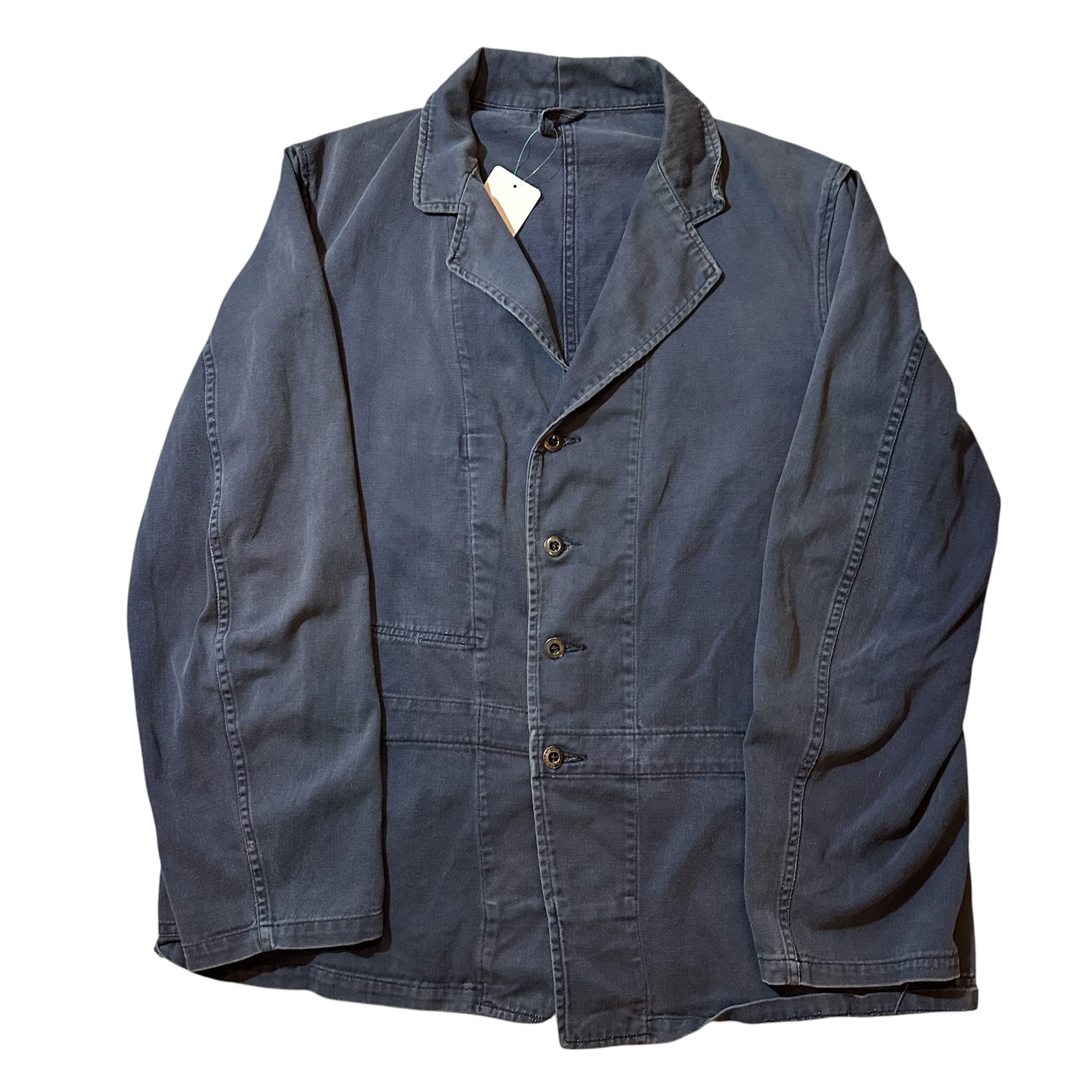 F545】Vintage French Work Jacket ROFA Blue Moleskin Style 56