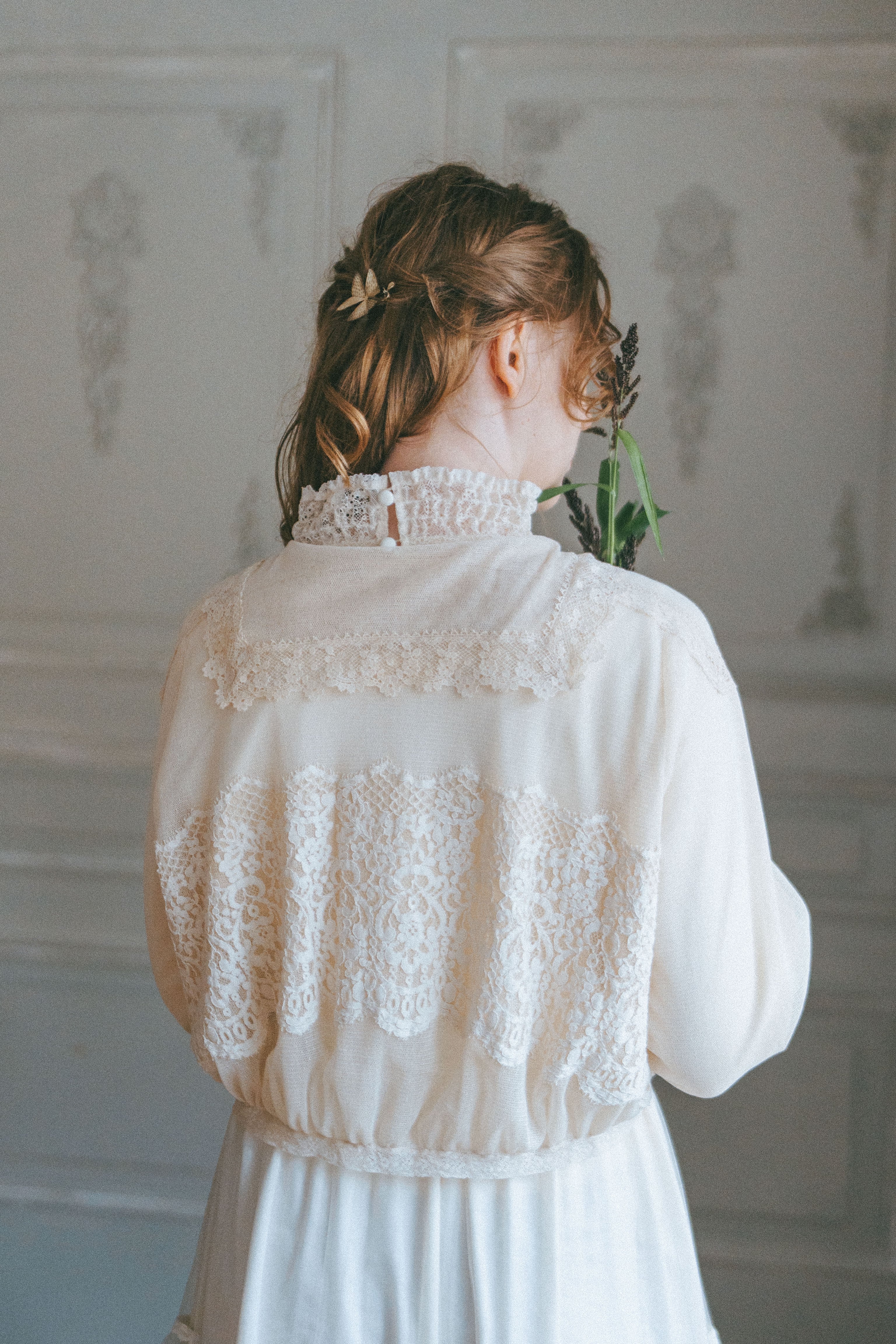 rijoui リジュイ ブラウス チュール Cotton tulle lace front-open blouse | Rijoui
