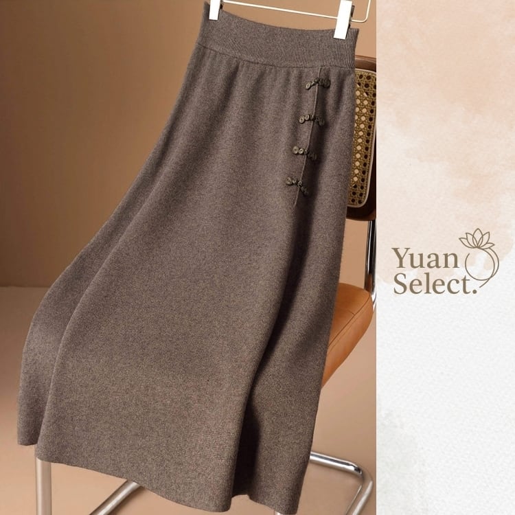 チャイナボタン　エレガントニットスカート　2カラー　YS00149