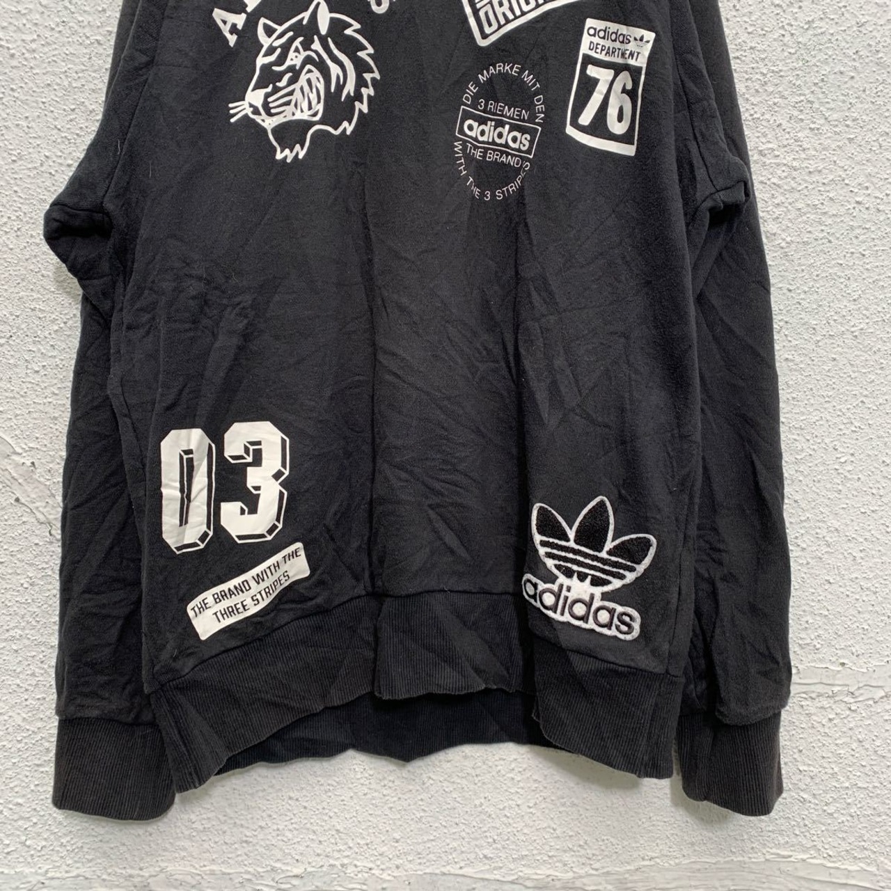 adidas ラグラン プリントスウェット 95 Mサイズ アディダスオリジナル 