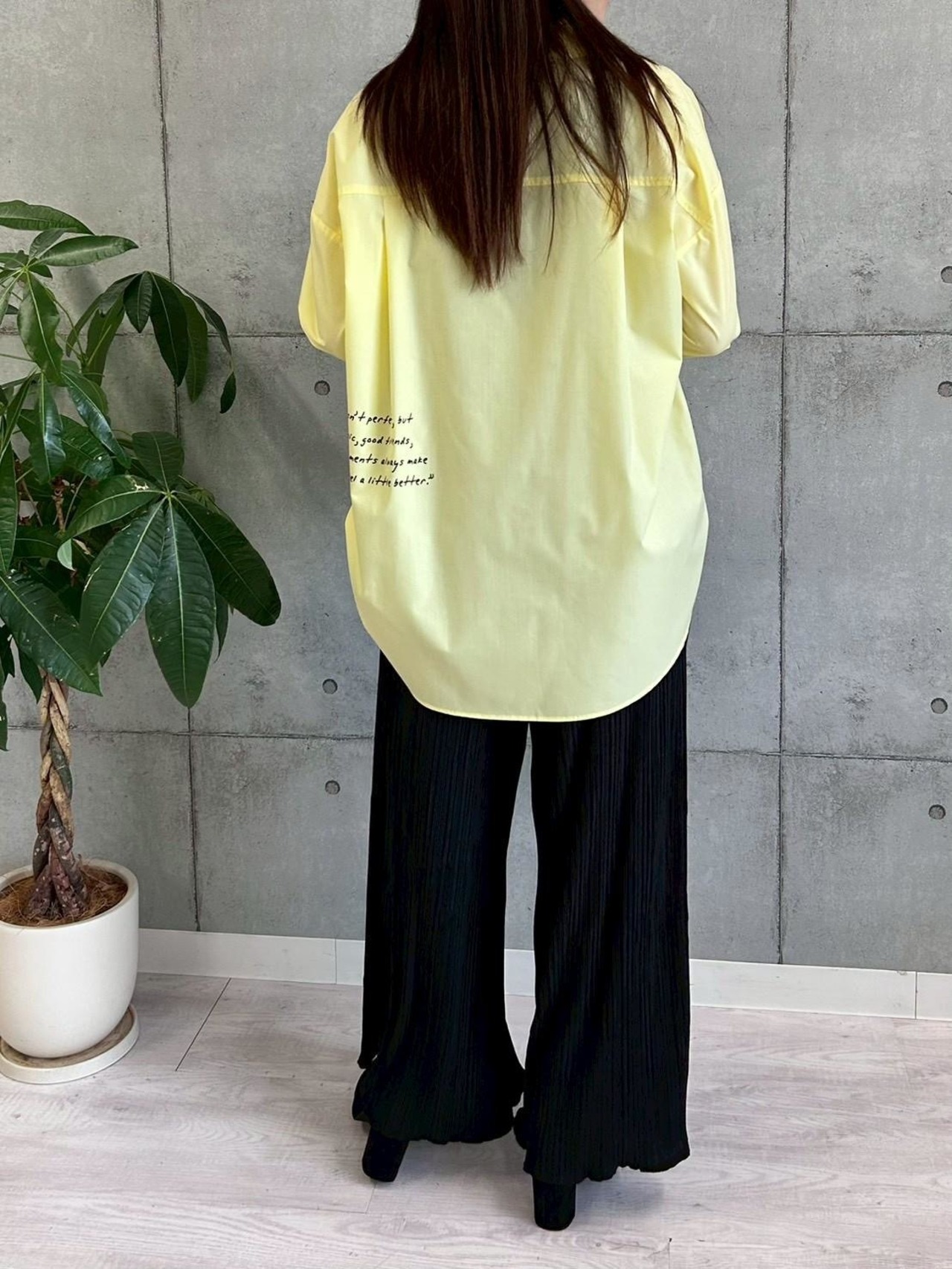 ロージー  Rosiee レタリング刺繍×プリントBIGシャツ