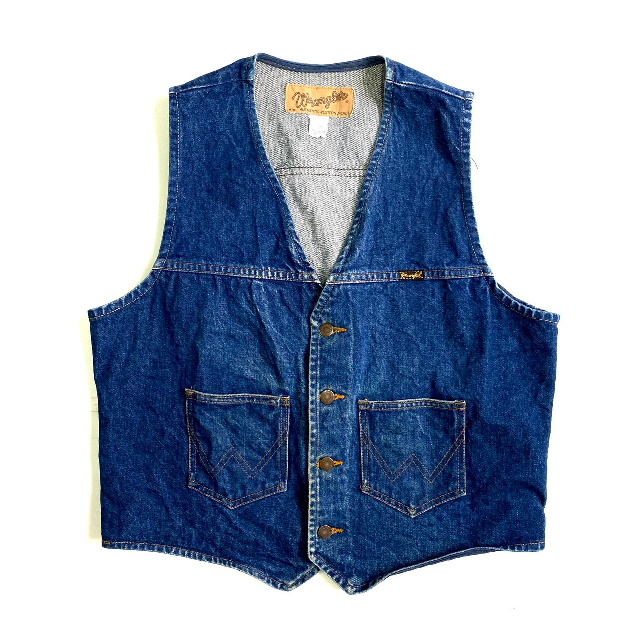 90年代 USA製 Wrangler ラングラー デニムベスト ジレ メンズL 90S 