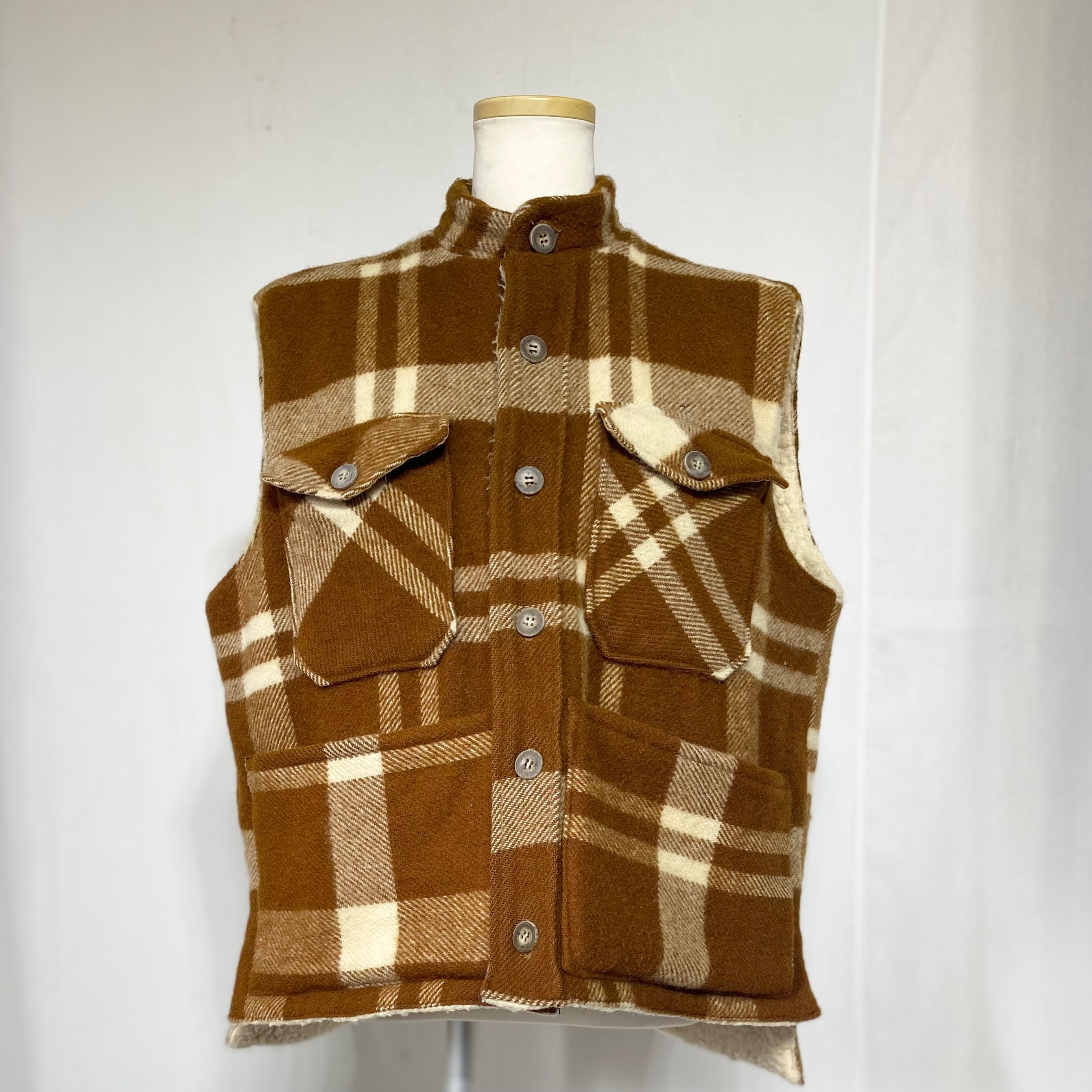 Re work Wool rich Wool Boa Vest / リワーク ウールリッチ ウール