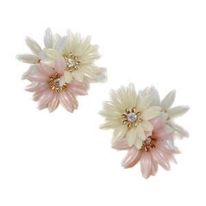 3colours flower earring