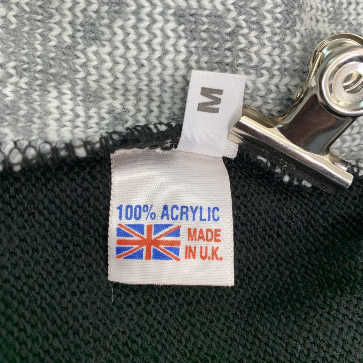 RUN & FLY ニットセーター レディース Mサイズ 柄 ブラック U.K.