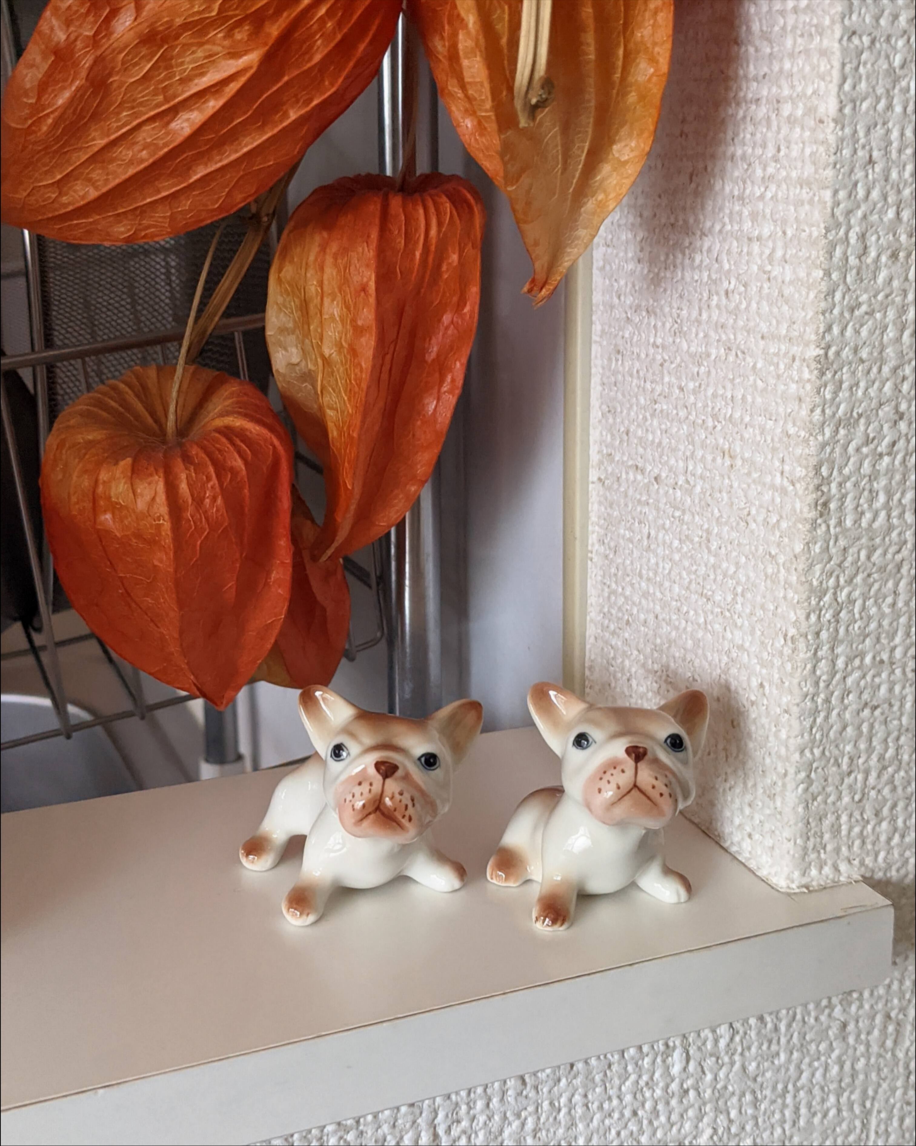 【ミニチュア陶器】French bulldog~cream~