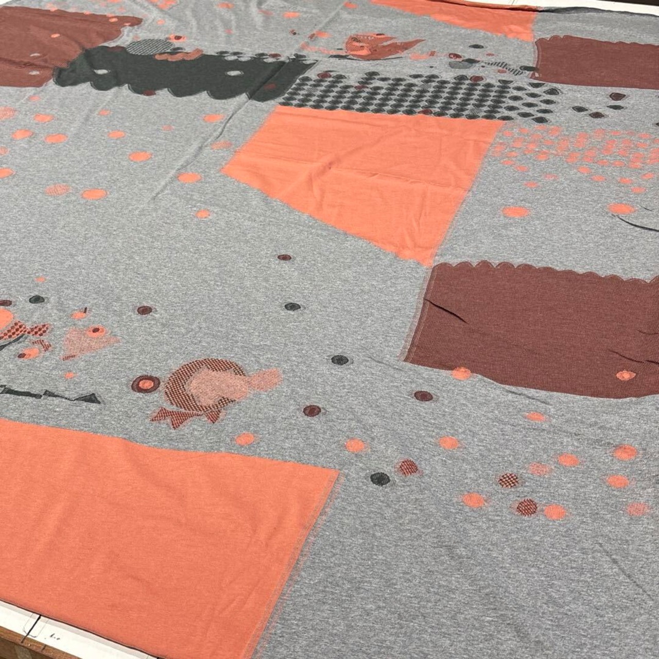 ★TB487◆1P(1.6m)◆ラスト1点！◆綿100％ジャガードニット生地◆柄物