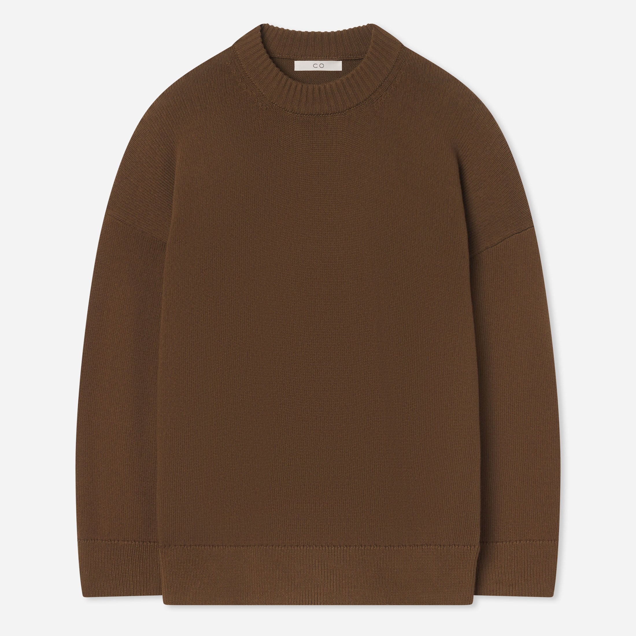 CO BOYFRIEND COTTON CREW SWEATER OLIVE