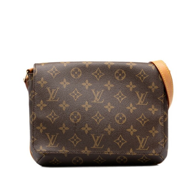 ルイ ヴィトン モノグラム ミュゼット タンゴ ショート ワンショルダーバッグ M51257 ブラウン PVC レザー レディース LOUIS VUITTON 中古