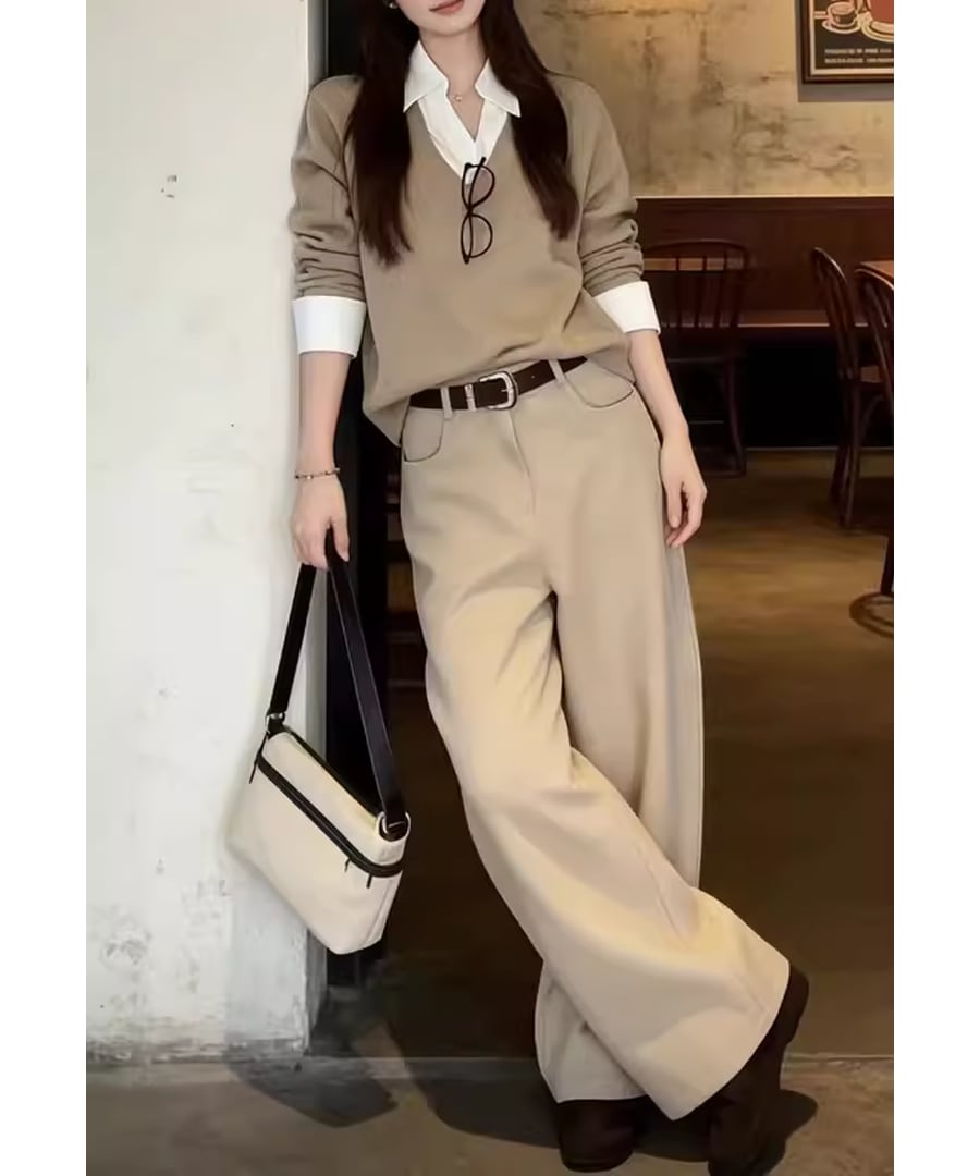 フェイクツーピーストップ or ワイドレッグパンツ【s-40153】