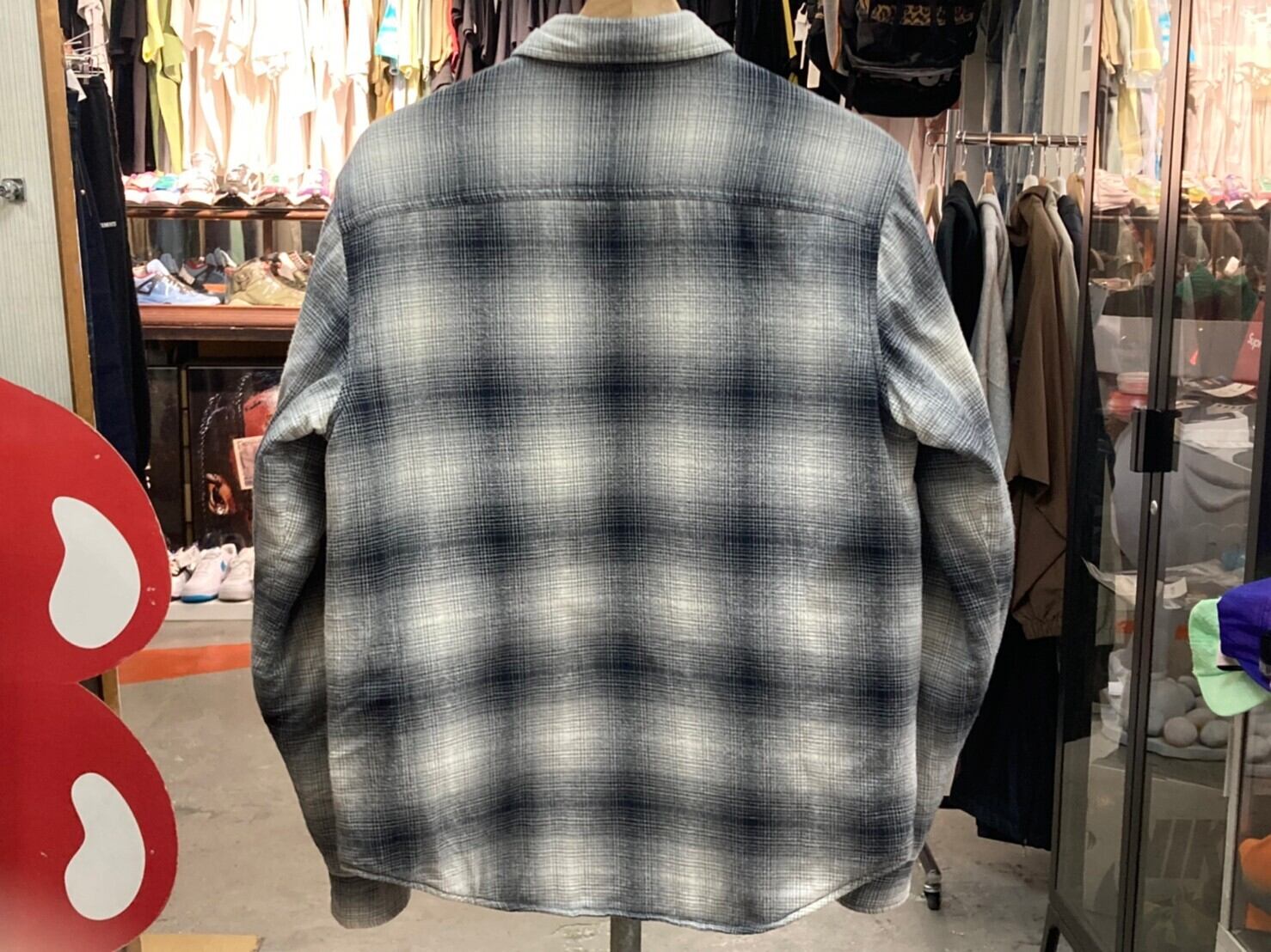 Supreme QUILTED SHADOW PLAID SHIRT BLACK SMALL 54200 | BRAND 