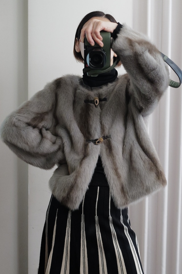 fake fur coat beige