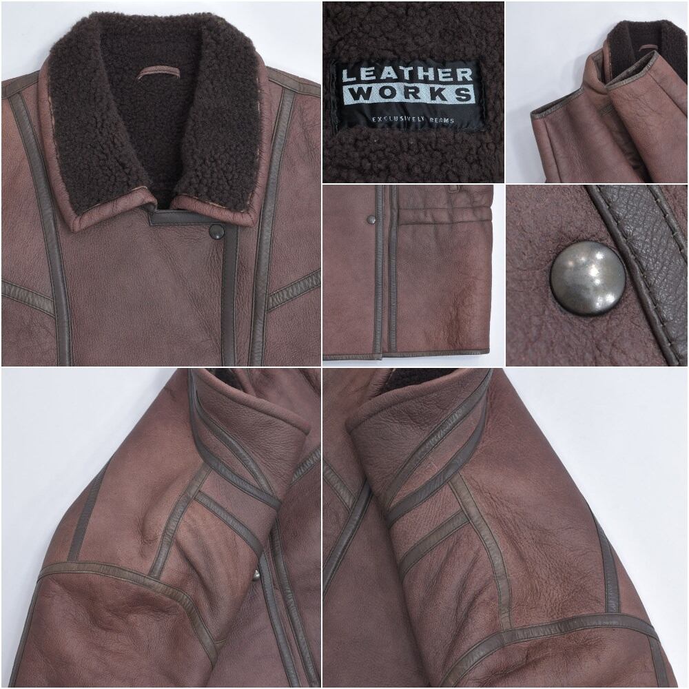 90s~ LEATHER WORKS ムートン コート 本革 レザージャケット 90s~ LEATHER WORKS ムートン コート 本革 レザージャケット