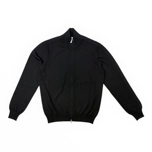 GranSasso(グランサッソ)  Stand Collor Merino Wool Knit Blouson(55144/14290/099)/BLACK