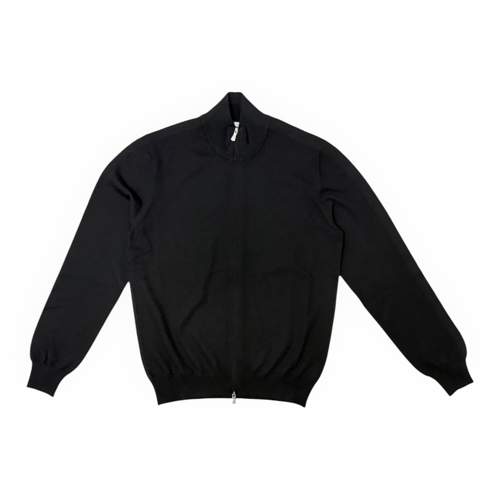 GranSasso(グランサッソ) Stand Collor Merino Wool Knit Blouson(55144/14290/099)/BLACK