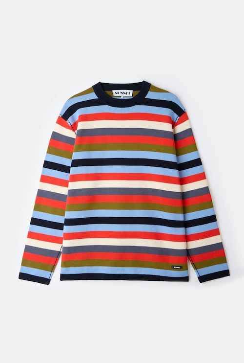 『SUNNEI』MAGLIAUNITA LONGSLEEVE T-SHIRT/ multicolor stripes