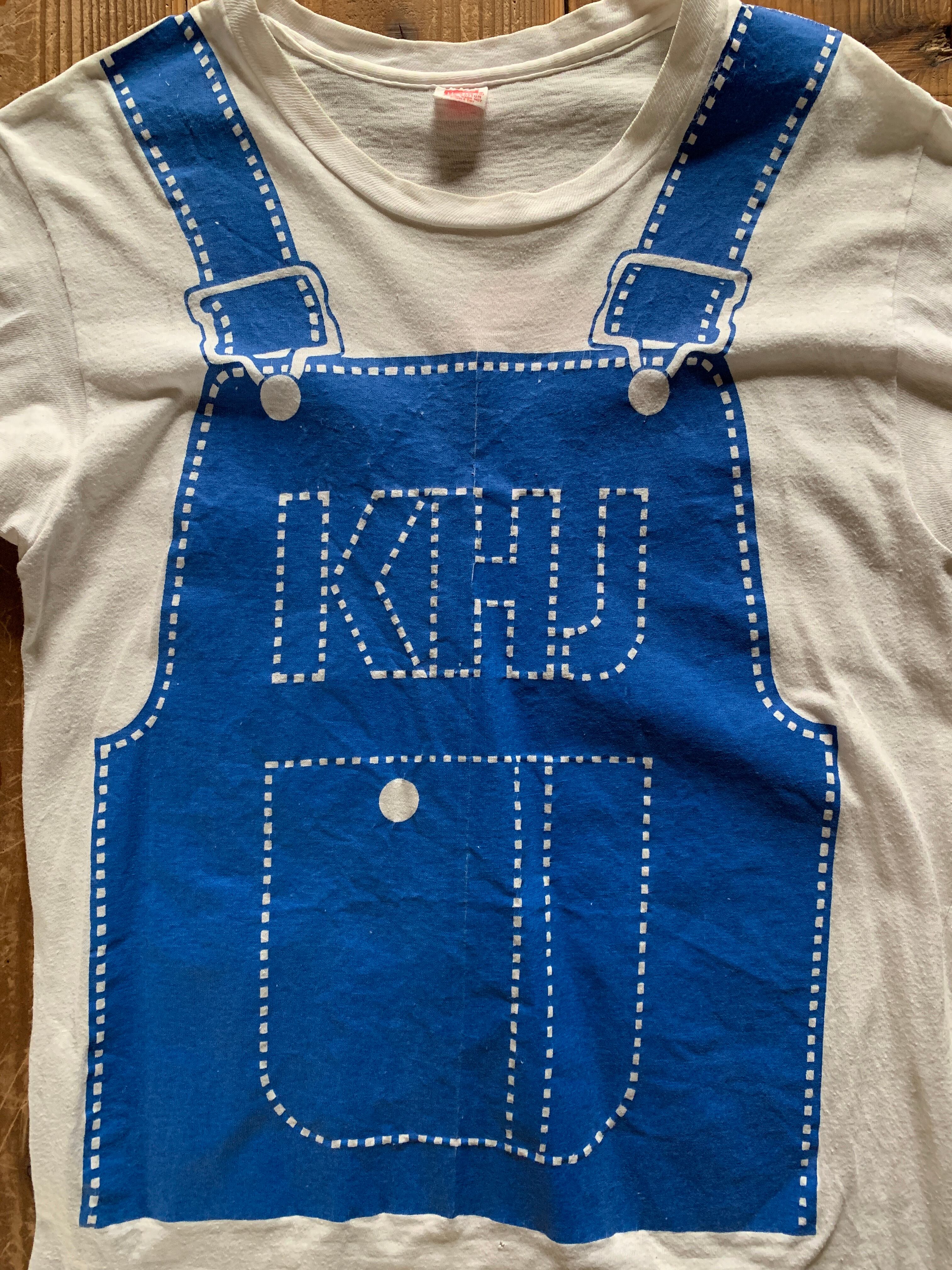 70's　Hanes　オーバーオール　だまし絵 Tシャツ　表記(38-40)