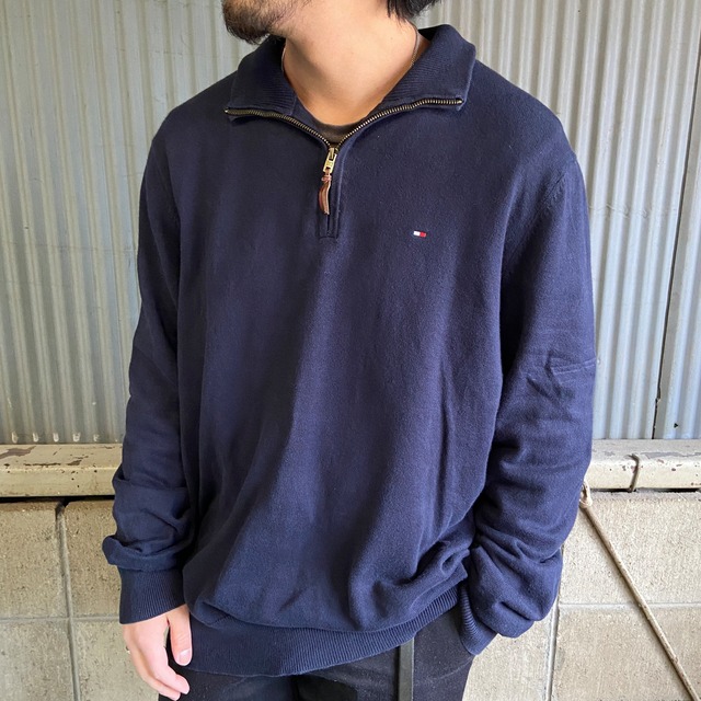 TOMMY HILFIGER トミーヒルフィガー ハーフジップ コットンニット 