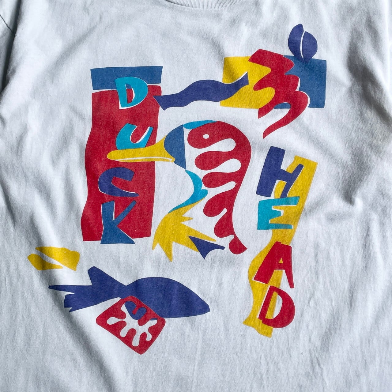 90年代 DUCK HEAD 鳥 アニマル プリント Tシャツ メンズXL 古着 90s ヴィンテージ ビンテージ シングルステッチ ホワイト  白【Tシャツ】【FSS2308-50a】 | cave 古着屋【公式】古着通販サイト