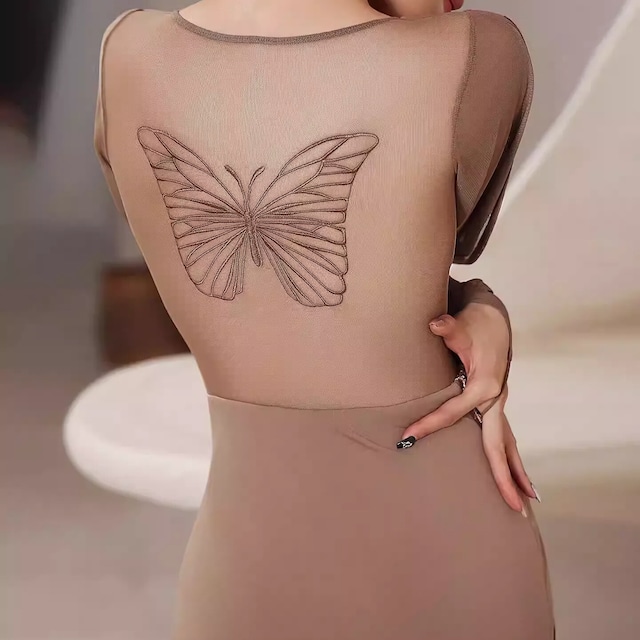 ロングスリーブ スリットスカート ミニアシンメトリー ダンスドレス ds1441