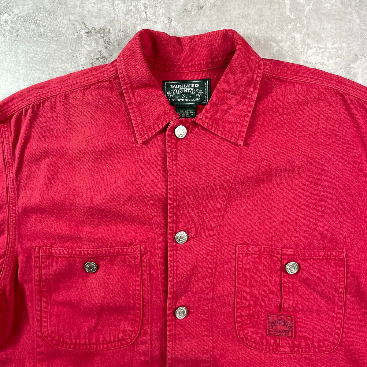 90年代 ラルフローレン カントリー 長袖 コットンシャツ メンズM相当