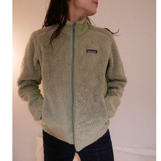 Patagonia lime green fleece jacket