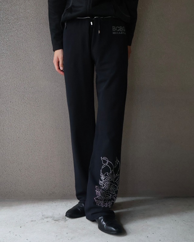 Rhinestone design sweatpants