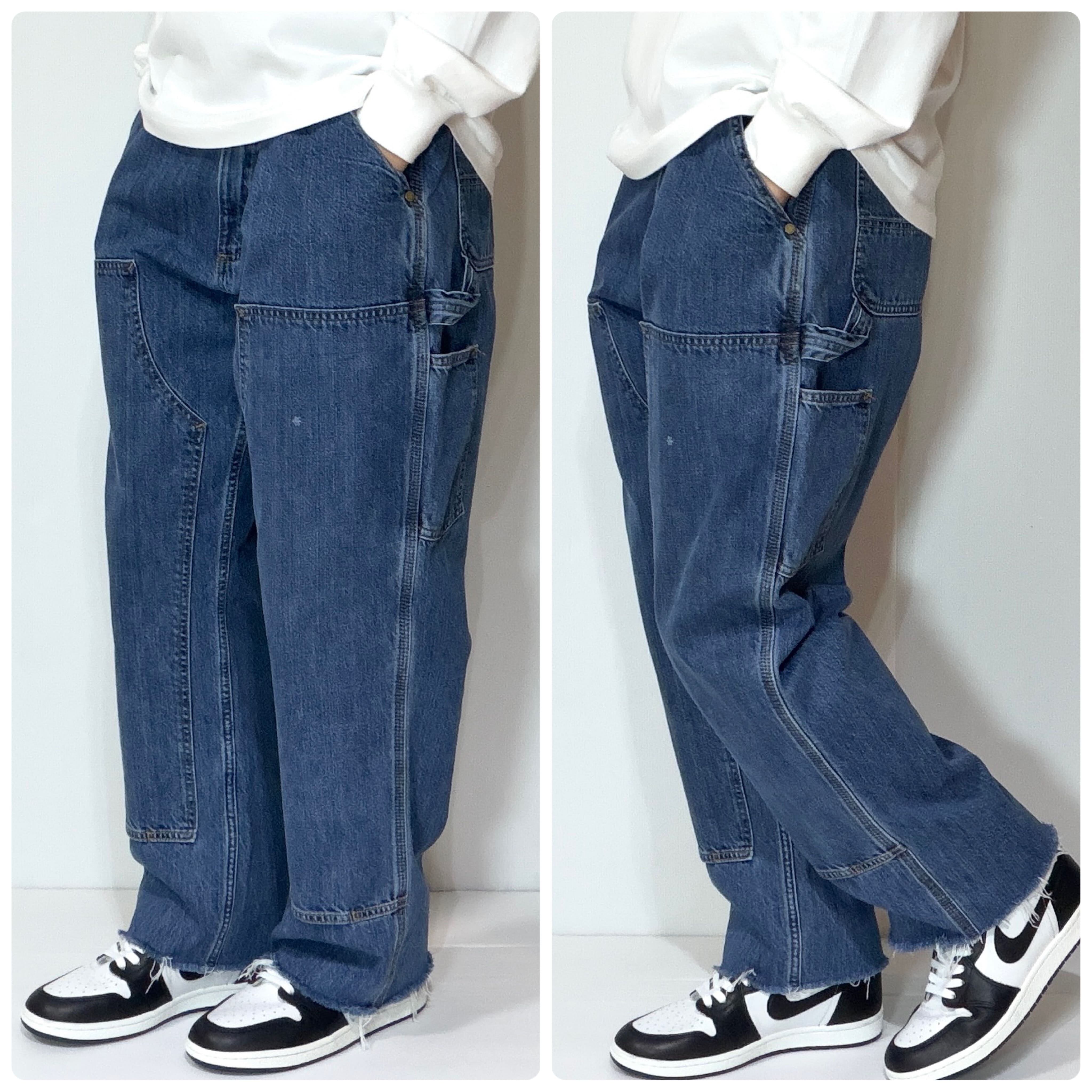 Carhartt カーハート ダブルニー デニムオーバー オールW34フェード US企画 Carhartt カーハート ダブルニー デニムペインターパンツ LOOSE