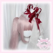 ♡【全5色】MAID スノープリンセス 雪の結晶ビジュークラウン＆ぽんぽんリボンクラウンミニハット pink ♡