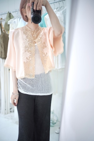 salmon pink lace lingerie tops
