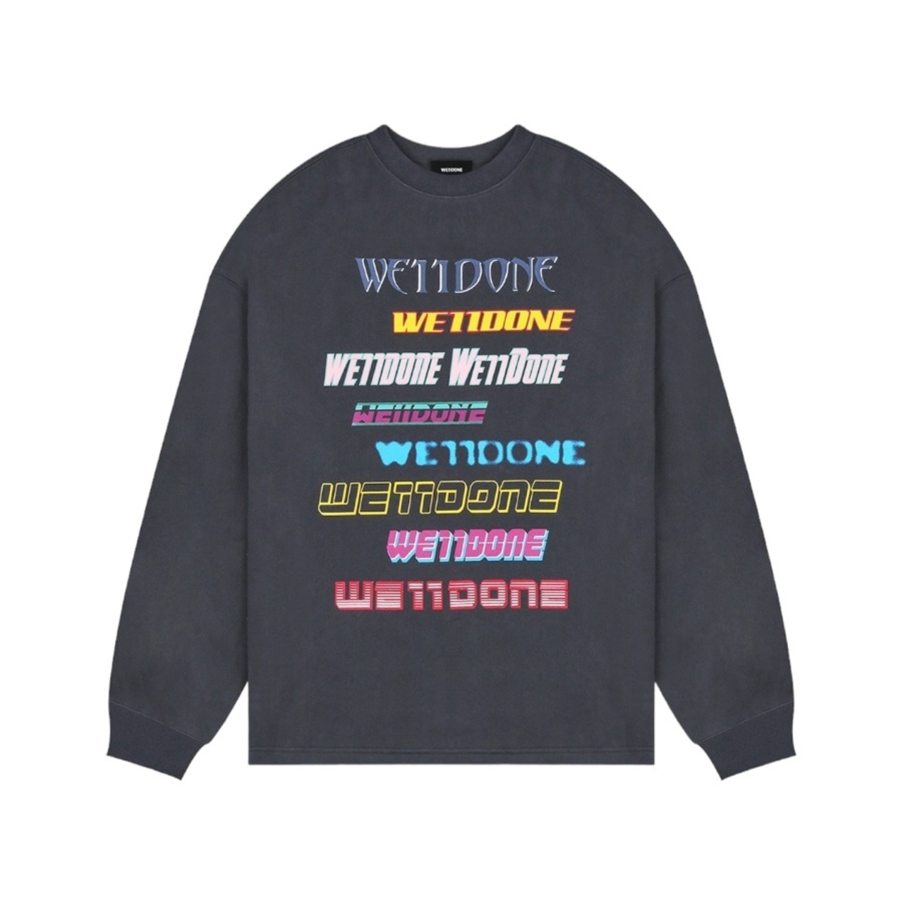 【WE11DONE】CHARCOAL FRONT LOGO SWEATSHIRT - 1