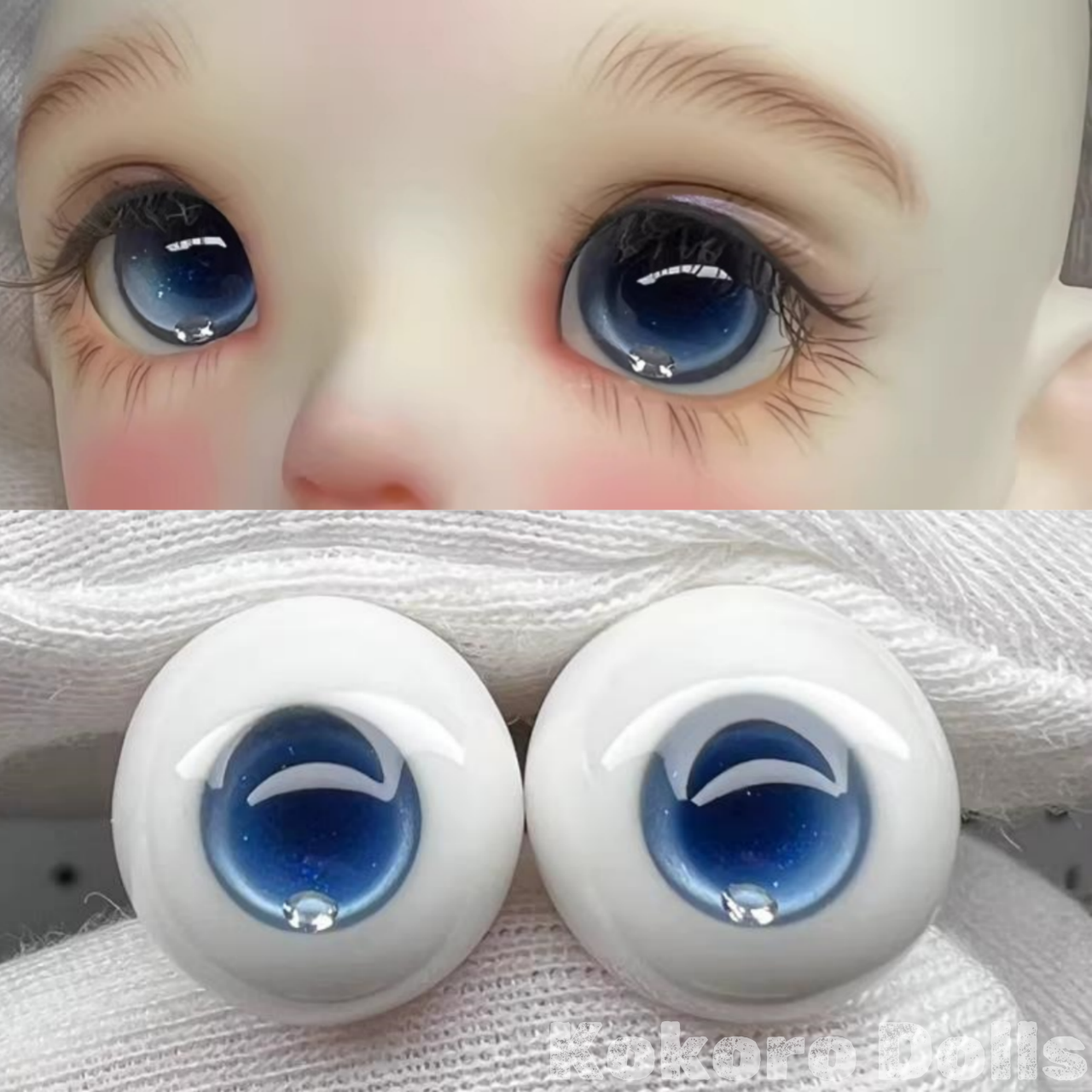 BJDドールアイ16mm-8石膏アイ Kokoro Dolls 073番 現品BJDドールアイ 16mm-8 石膏アイ 手作り 目玉 瞳 球体関節