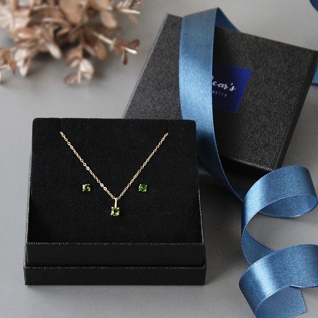 クロムダイオプサイドのひと粒ネックレス｜4mm｜14Kgf