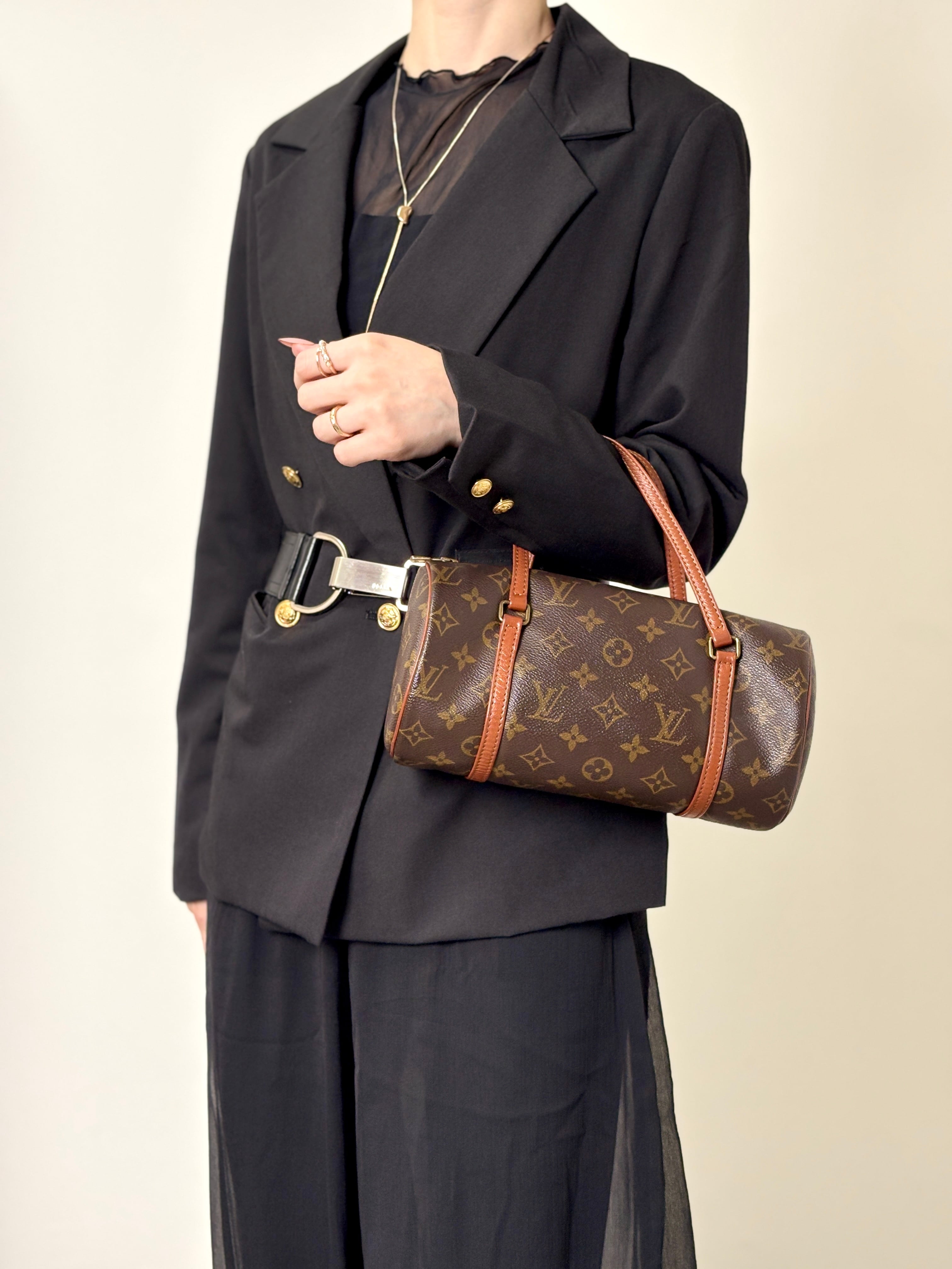 LOUIS VUITTON ルイヴィトン パピヨン26 モノグラム ハンドバッグ ブラウン レザー ロールバッグ vintage ヴィンテージ オールド dwmmh5