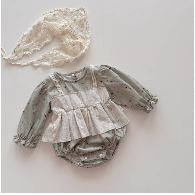 B611【即納】latte bloom romper