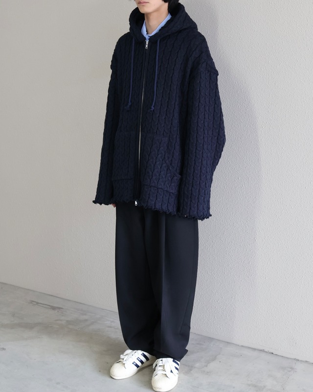 JOONE JOONAM 25AW/Cable Knit Zip Hoodie